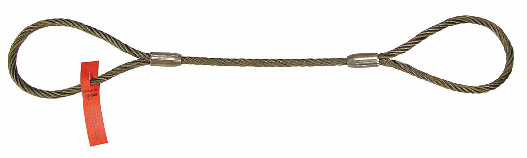 ROPE SLING,STL,E/E/,1/4"X7FT,1300 LB