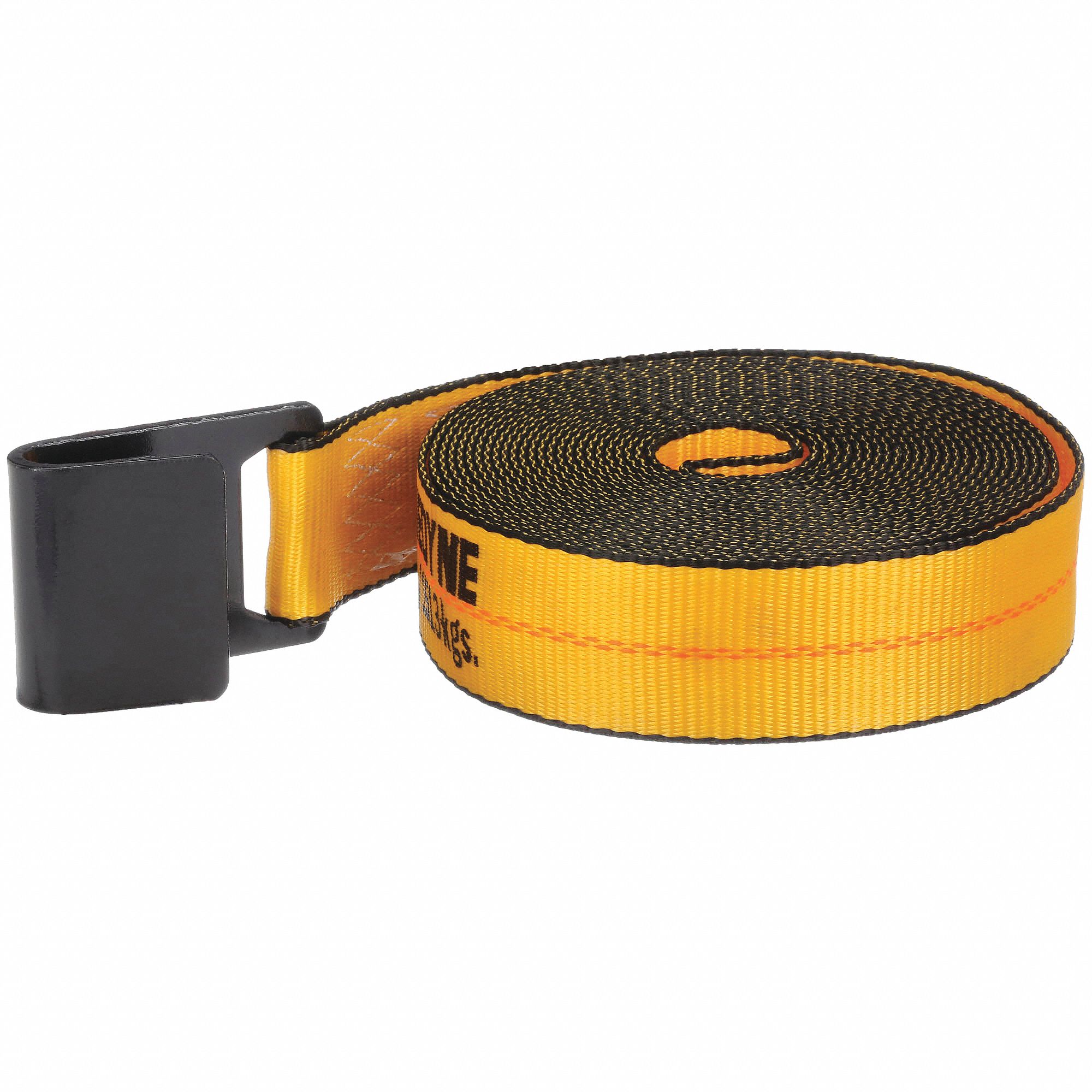 WINCH STRAP, CHAIN EXTENSION GRAB-HOOK, GEN PURPOSE WEBBING, 4 IN OVERALL W, YELLOW