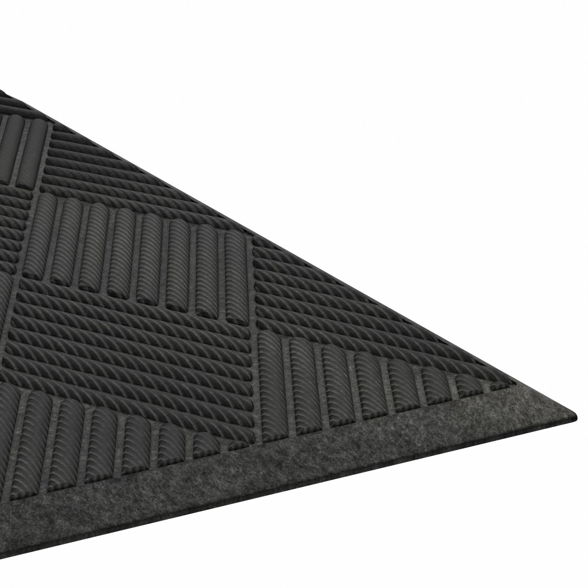 ENTRANCE MAT, DIAMOND, OUTDOOR, HEAVY, 2 X 3 FT, ⅜ IN THICK, PP/RUBBER, GREY