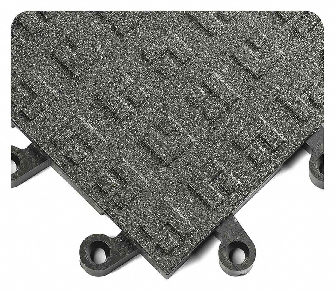 Interlocking Antifatigue Mat Tile: Interlocking Antifatigue Mat Tile, 18 in x 18 in, Gray, 10 PK