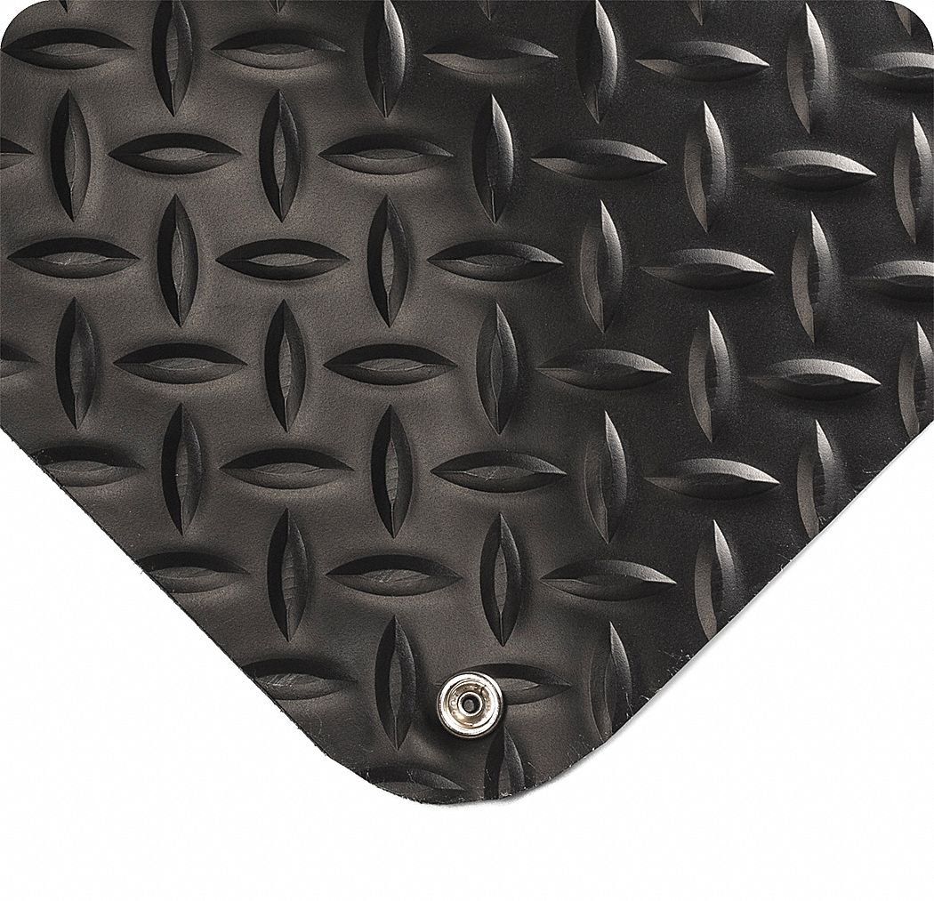 Antifatigue Mat, Black, 3ft.x5ft.