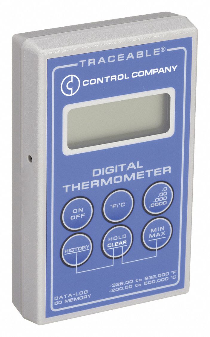 CONTROL COMPANY Thermometer: RTD Temp Meter with Data Output and Min/Max,  RTD