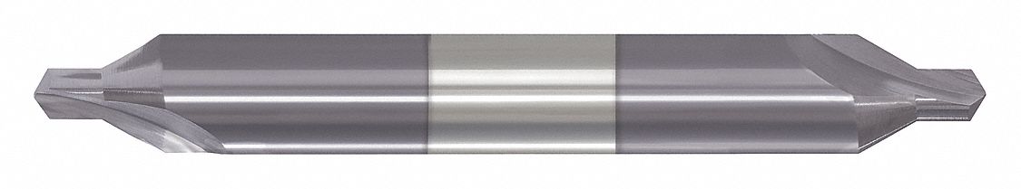 Center Drill: #4 Drill Size, 5/16 in Body Dia., 1/8 in Drill Point Dia., Carbide