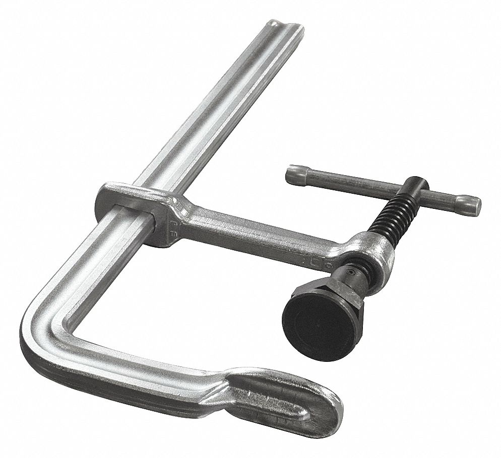Sliding Arm Bar Clamp: F-Style, Heavy Duty, 12 in Opening (In.), 5 1/2 in  Throat Dp (In.)
