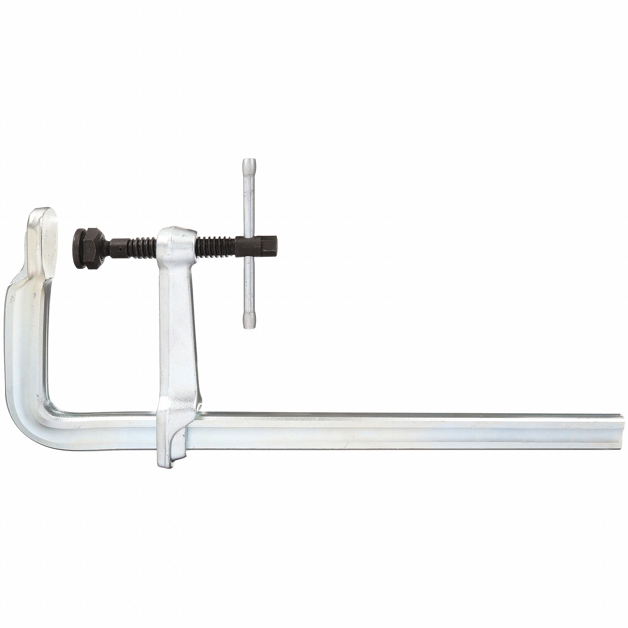 Bar Clamp: Extra Heavy Duty, Sliding T Handle, 12 in Jaw Opening - Max, 7 in Throat Dp