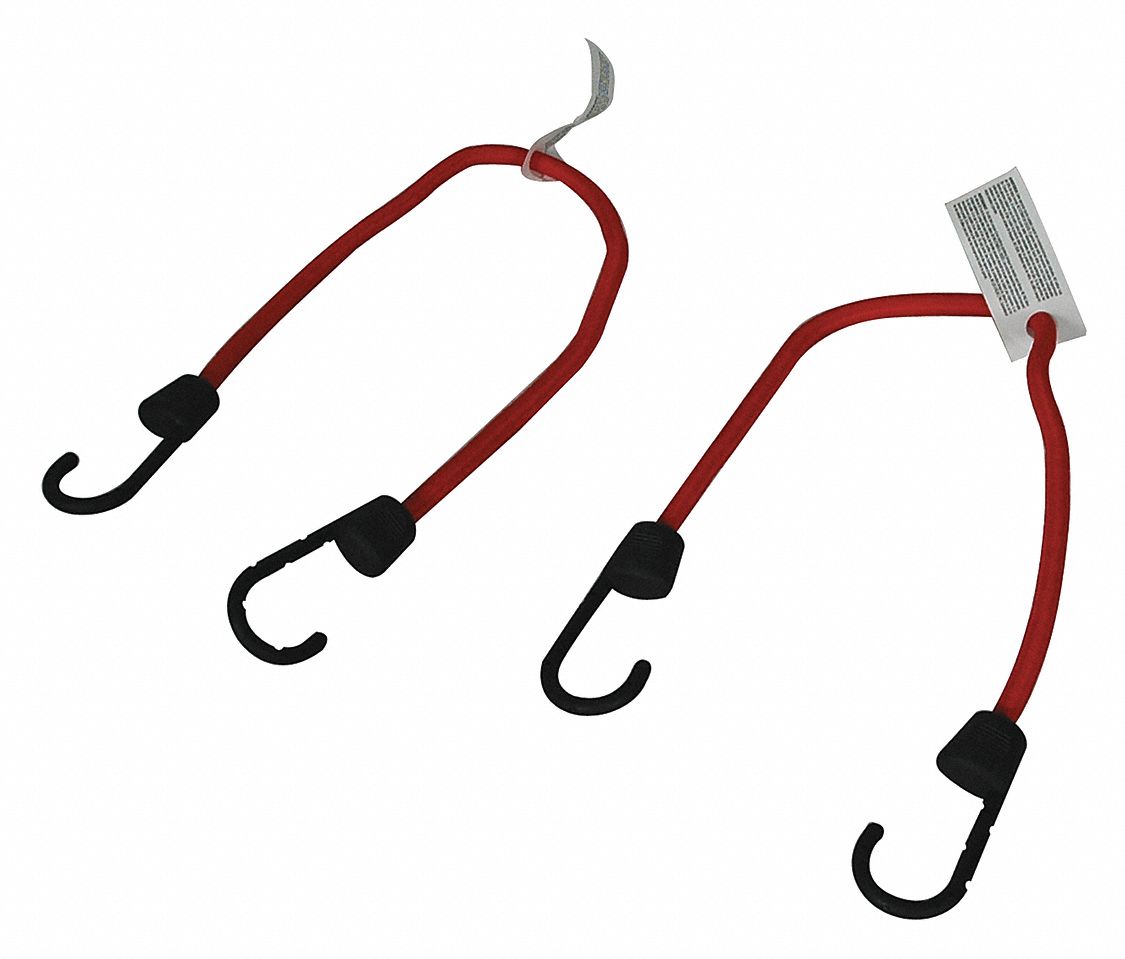 HIGHLAND Red Polypropylene/Rubber Bungee Cord with JHooks, Bungee