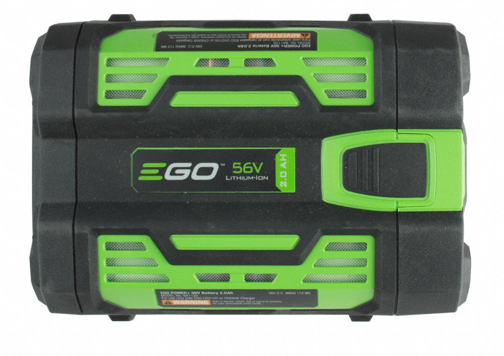 EGO Battery, 7.5 Ah, LiIon, 56V DC 38ZE18BA1120 Grainger