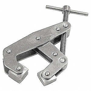 CANTILEVER CLAMP, T-HANDLE, 1,200 LB, MAX OPENING 3 IN, THROAT DEPTH 1 1/4 IN, STAINLESS STEEL