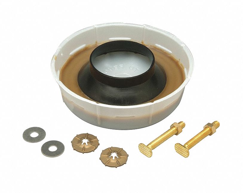 WAX RING: FITS ZURN BRAND, 1¼ IN X 3¾ IN X 5½ IN SIZE, BRASS/STAINLESS STEEL