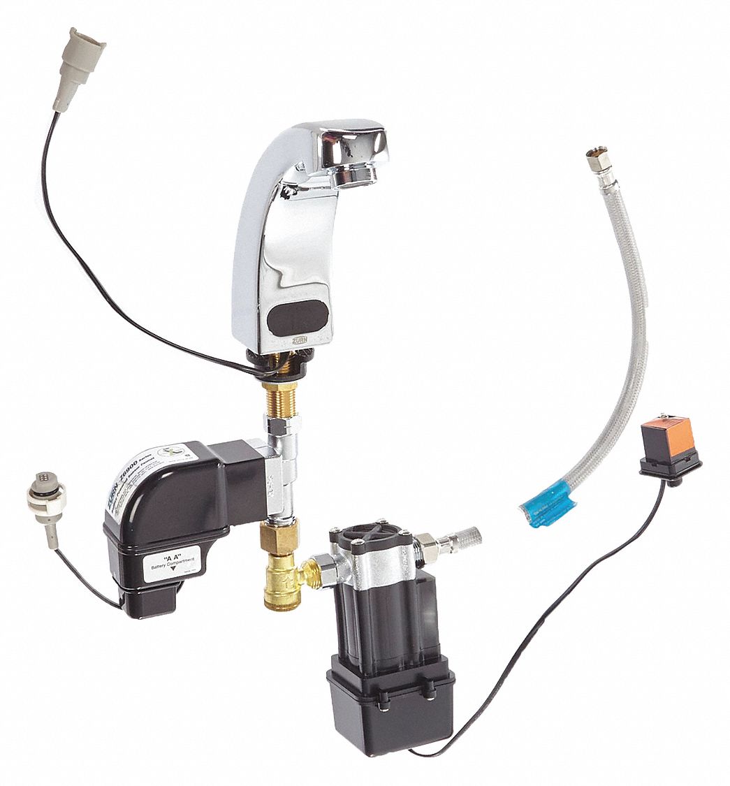 ZURN Polished Chrome, Mid Arc, Bathroom Sink Faucet, Motion Sensor