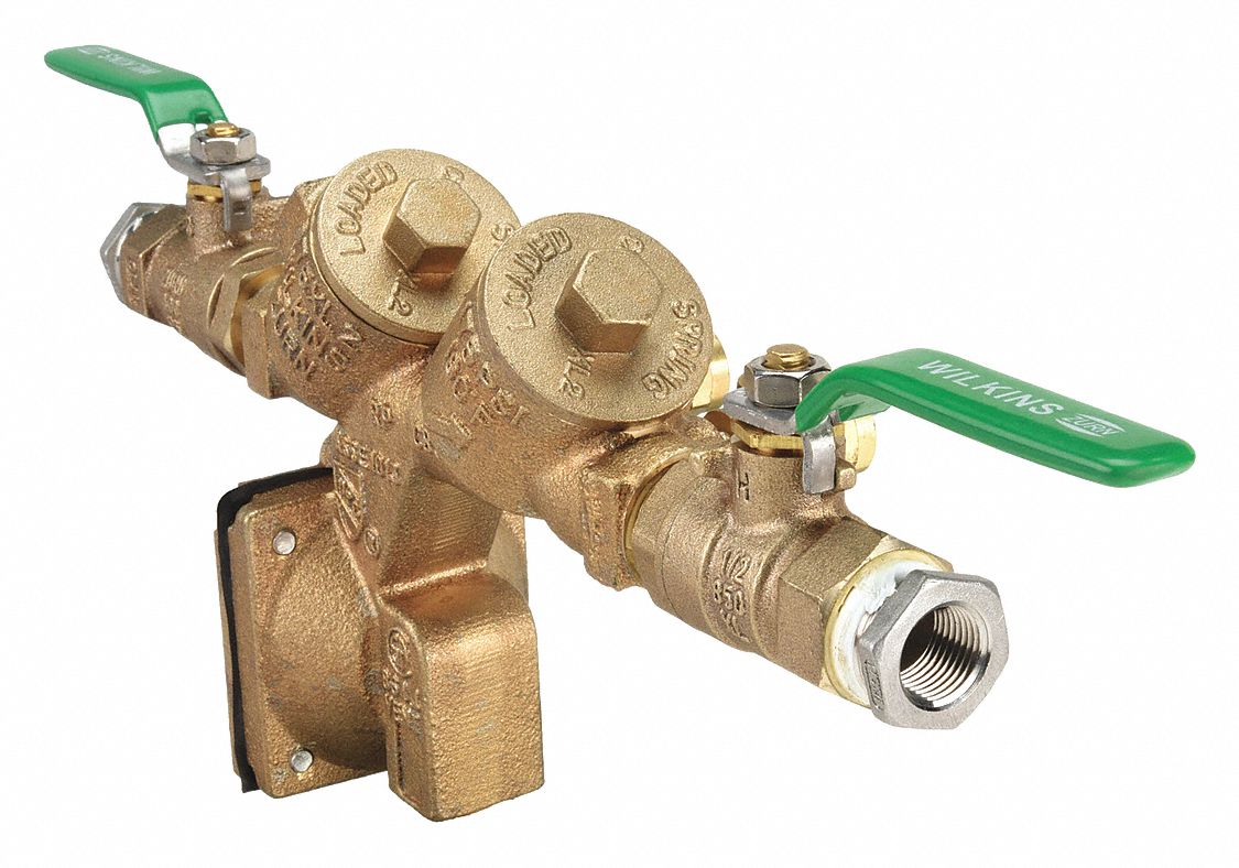 Backflow Preventer: 975XL2, Std Configuration, Bronze, 3/8 in Pipe Size, FNPT, 33°F – 180°F