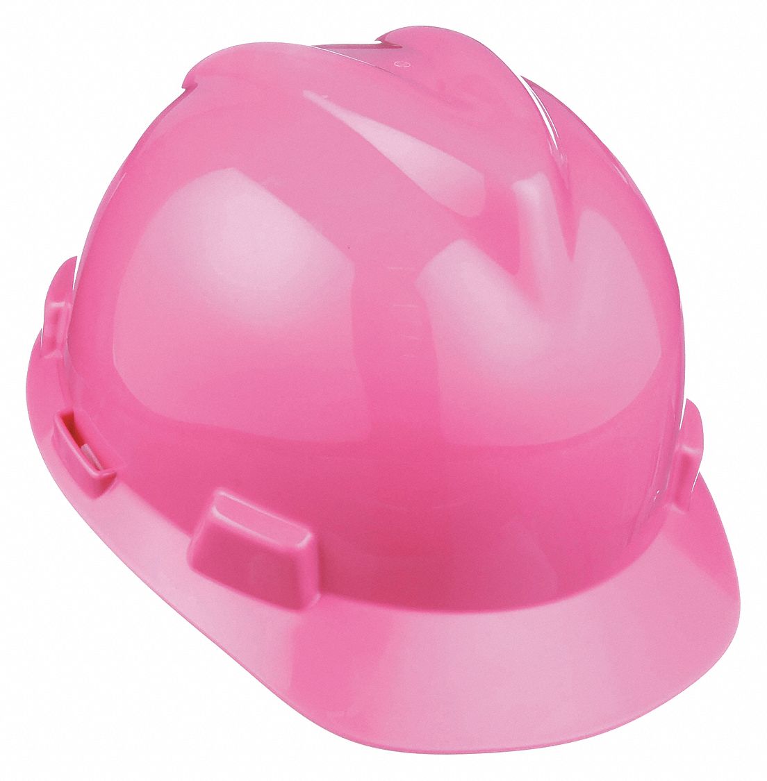 SLOTTED CAP, CSA, TYPE 1, CLASS E, PE, 4-PT FAS-TRAC III RATCHET, FRONT BRIM, HOT PINK