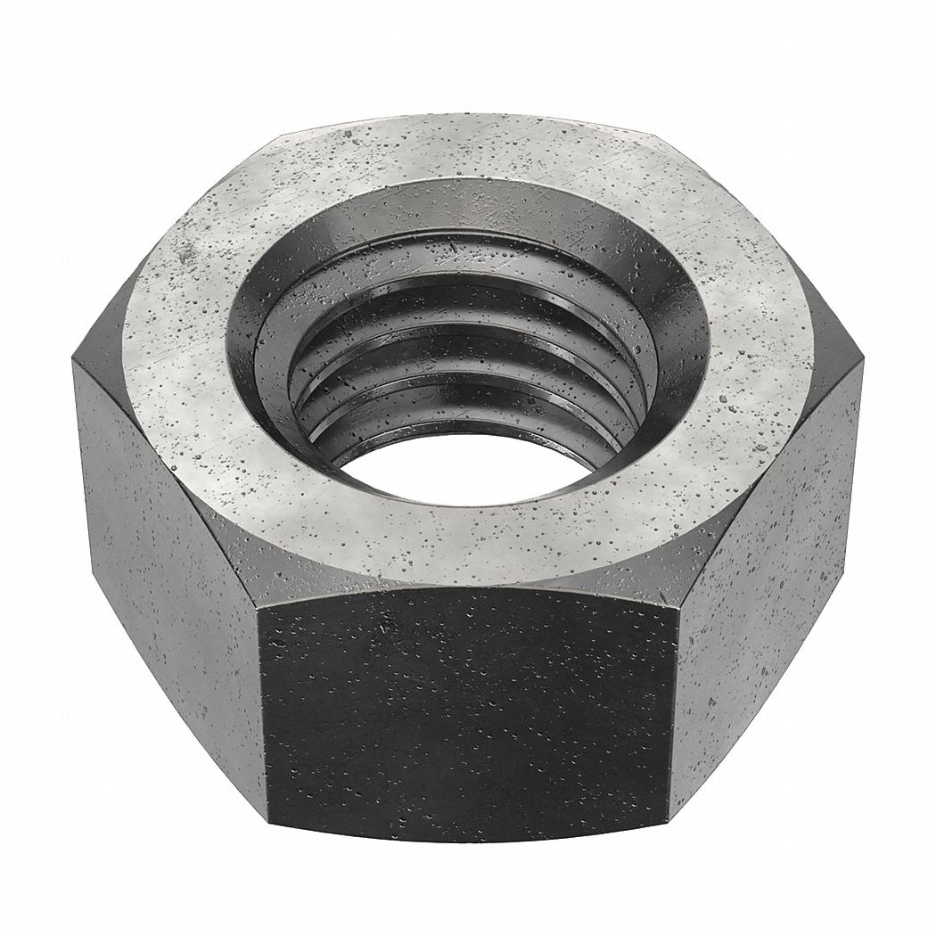 Hex Nut: Std Hex, 7/16"-14 Thread, 11/16 in Hex Wd, 3/8 in Hex Ht, Steel, Grade 5, Plain, Std, 50 PK