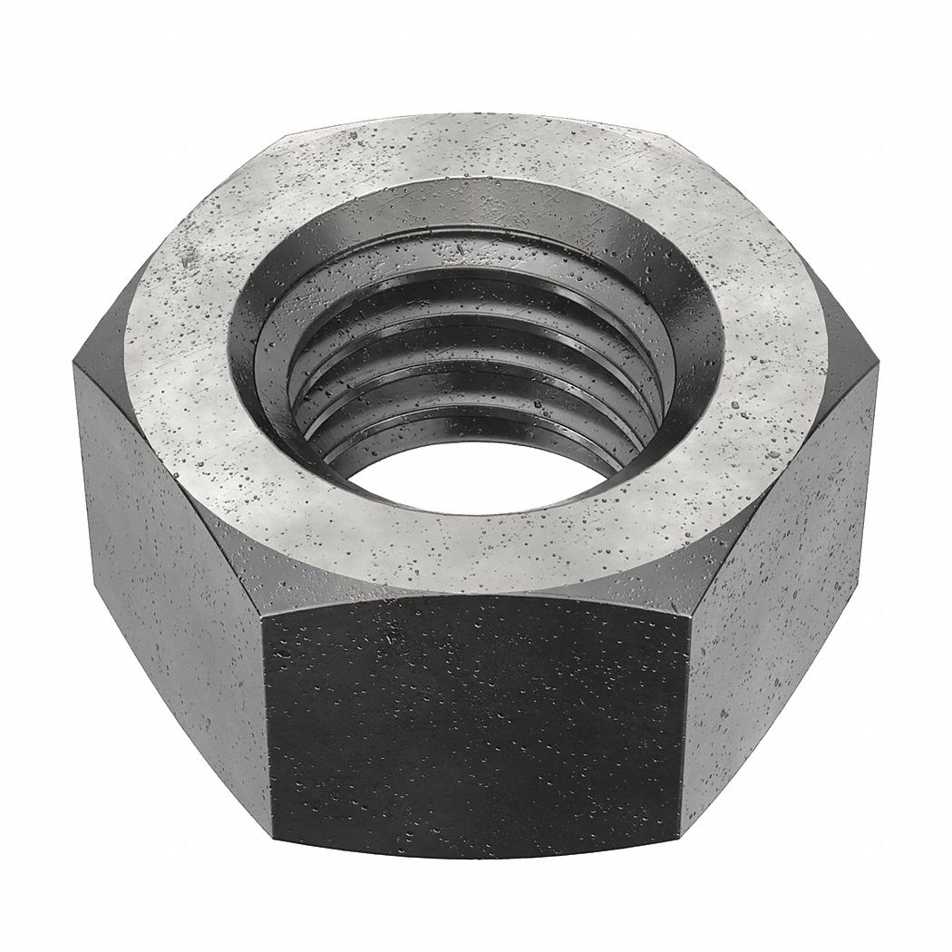 Hex Nut: Std Hex, 9/16"-12 Thread, 7/8 in Hex Wd, 31/64 in Hex Ht, Steel, Grade 5, Plain, Std, 25 PK