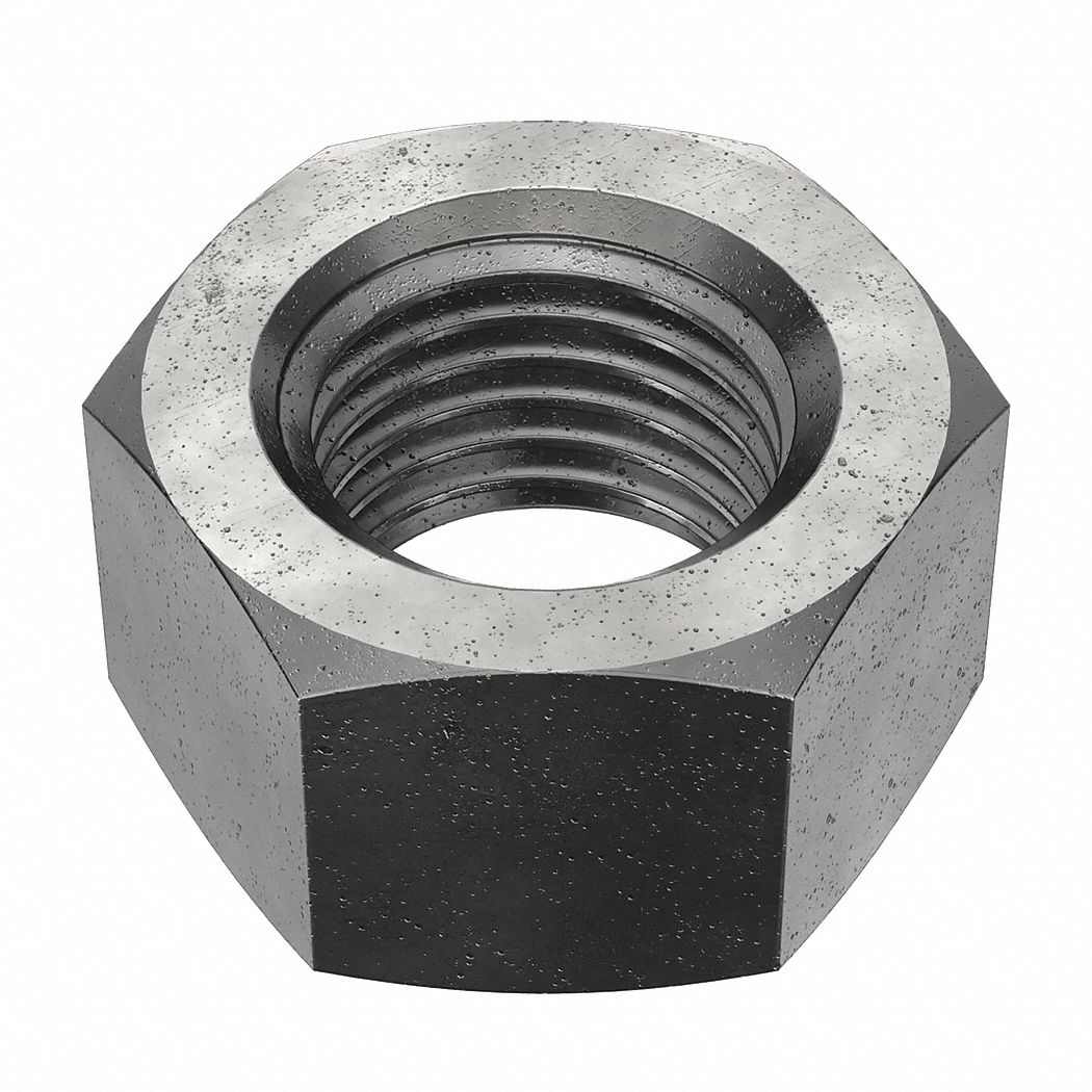Hex Nut: Std Hex, 3/8"-24 Thread, 9/16 in Hex Wd, 21/64 in Hex Ht, Steel, Grade 5, Plain, 100 PK