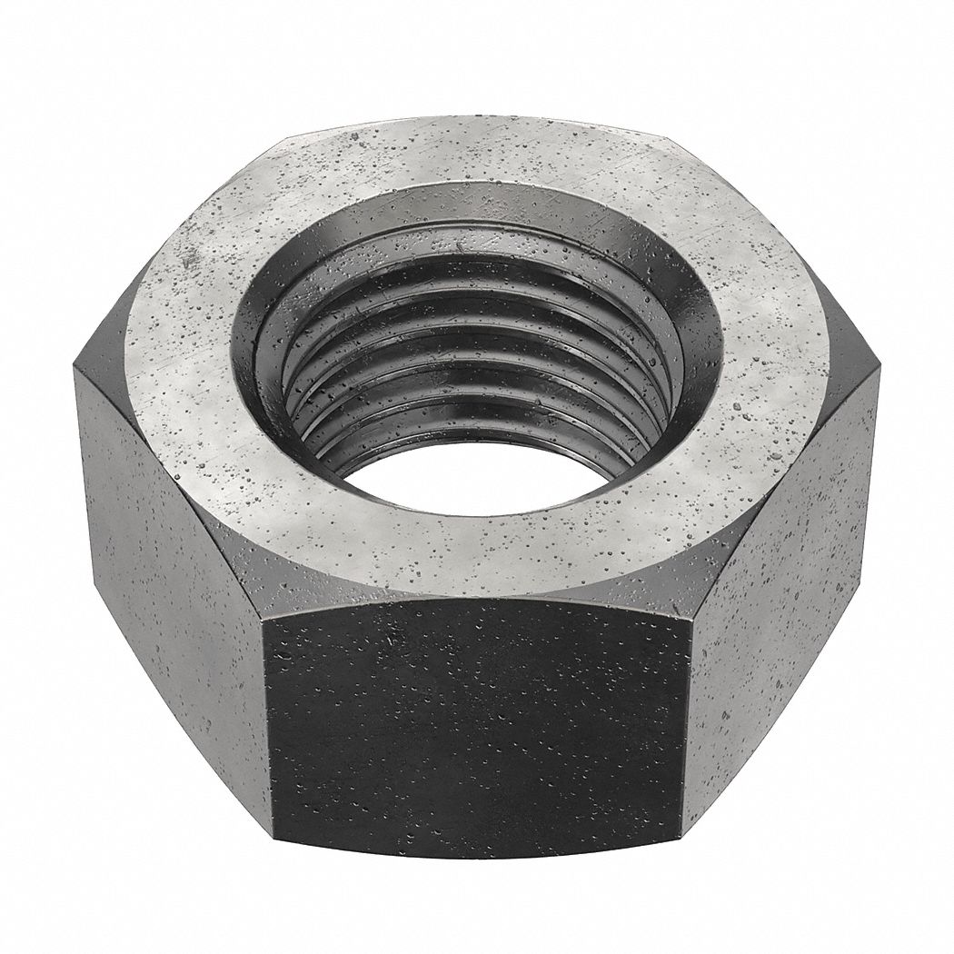 Hex Nut: Std Hex, 7/16"-20 Thread, 11/16 in Hex Wd, 3/8 in Hex Ht, Steel, Grade 5, Plain, Std, 50 PK