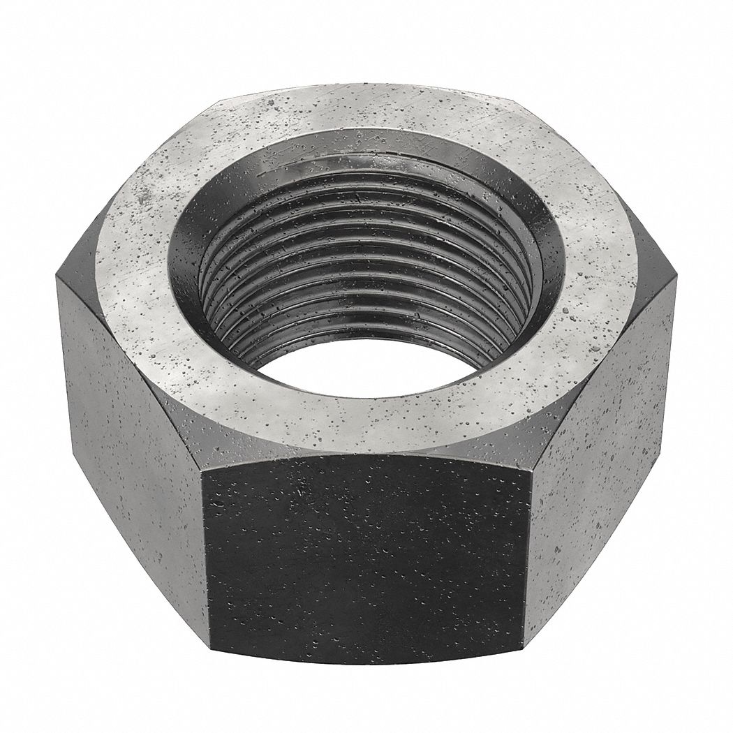 Hex Nut: Std Hex, 1"-14 Thread, 1 15/32 in Hex Wd, 55/64 in Hex Ht, Steel, Grade 5, Plain, Std, 5 PK