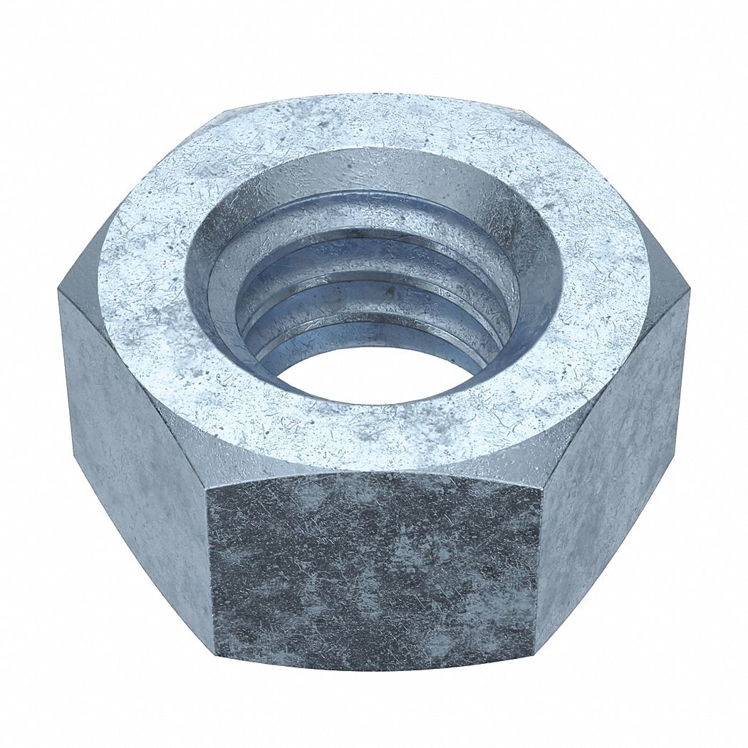 Hex Nut: Std Hex, 5/16"-18 Thread, 1/2 in Hex Wd, 17/64 in Hex Ht, Steel, Grade 5, Std, 100 PK