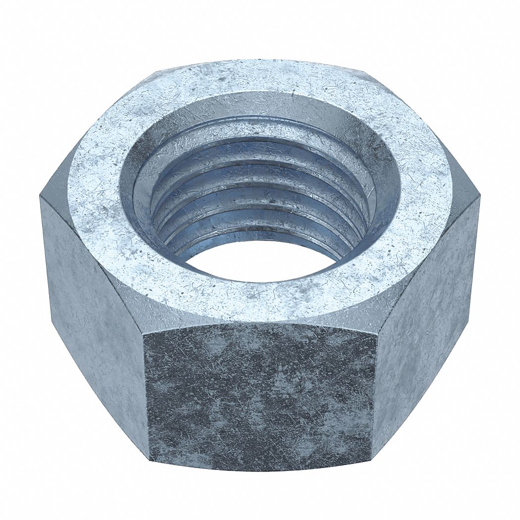 Hex Nut: Std Hex, 7/8"-9 Thread, 1 19/64 in Hex Wd, 3/4 in Hex Ht, Steel, Grade 5, Std, 10 PK