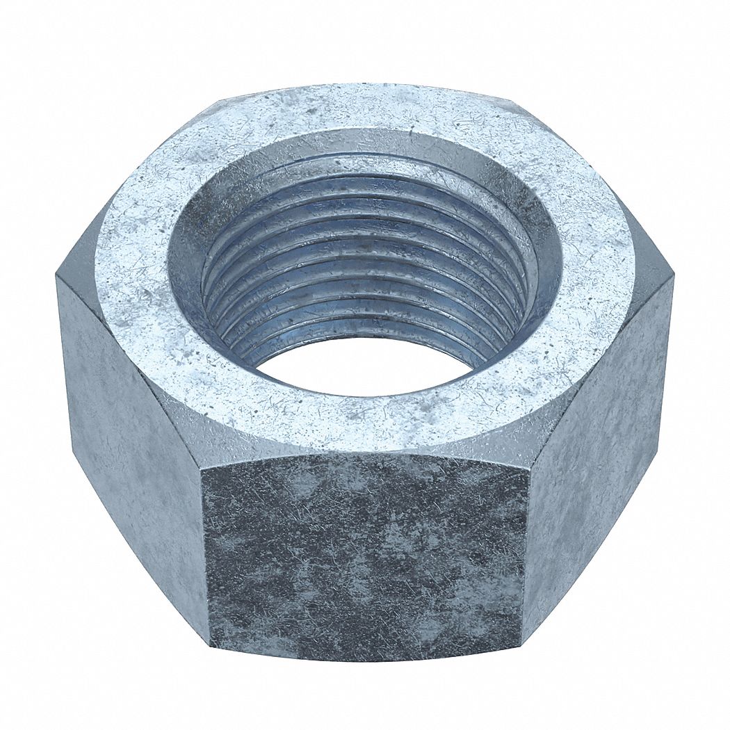 Hex Nut: Std Hex, 7/8"-14 Thread, 1 19/64 in Hex Wd, 3/4 in Hex Ht, Steel, Grade 5, Std, 10 PK