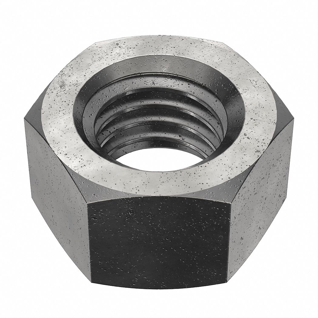Hex Nut: Std Hex, 1/2"-13 Thread, 3/4 in Hex Wd, 7/16 in Hex Ht, Steel, Grade 8, Plain, Std, 50 PK