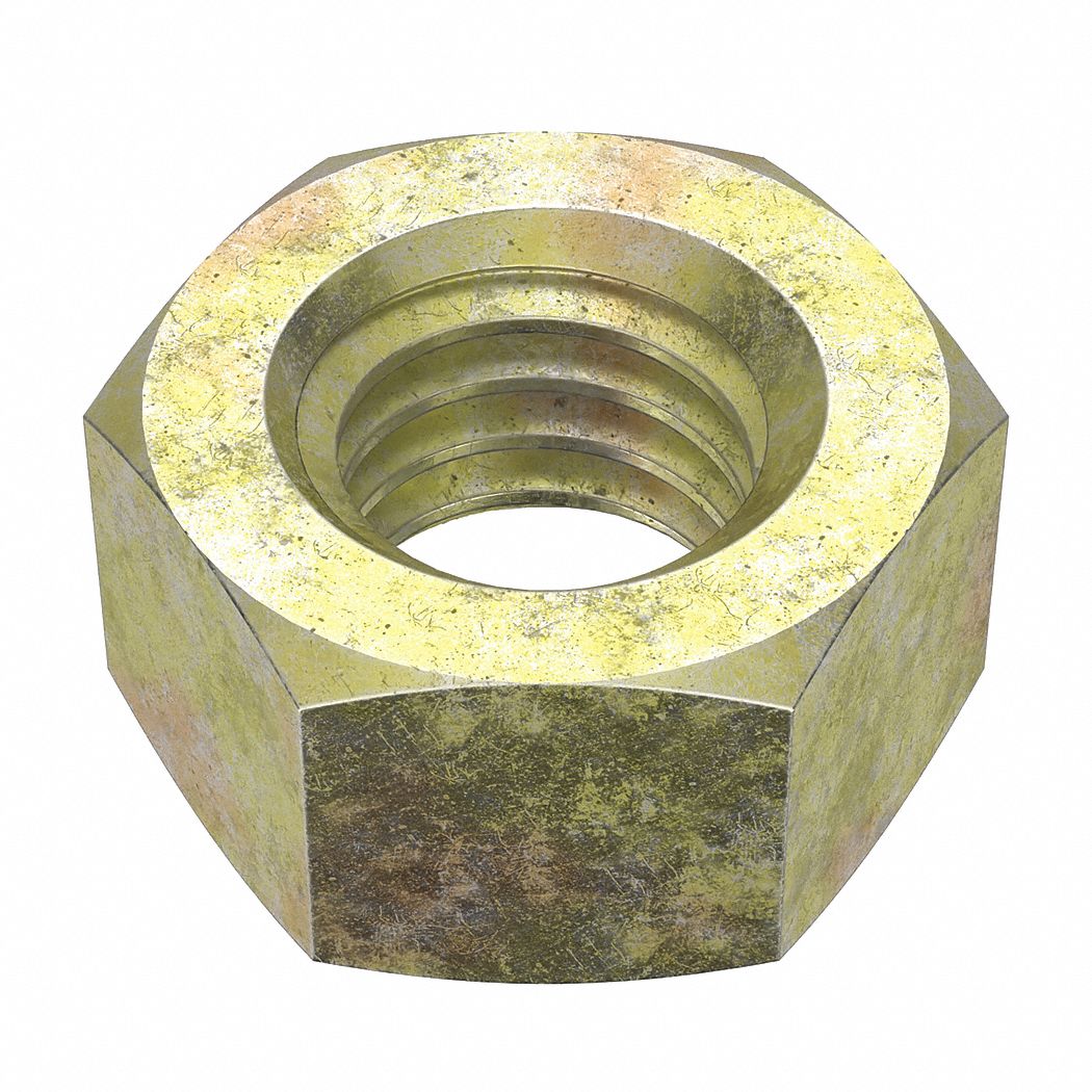 Hex Nut: Std Hex, 7/16"-14 Thread, 11/16 in Hex Wd, 3/8 in Hex Ht, Steel, Grade 8, Std, 50 PK