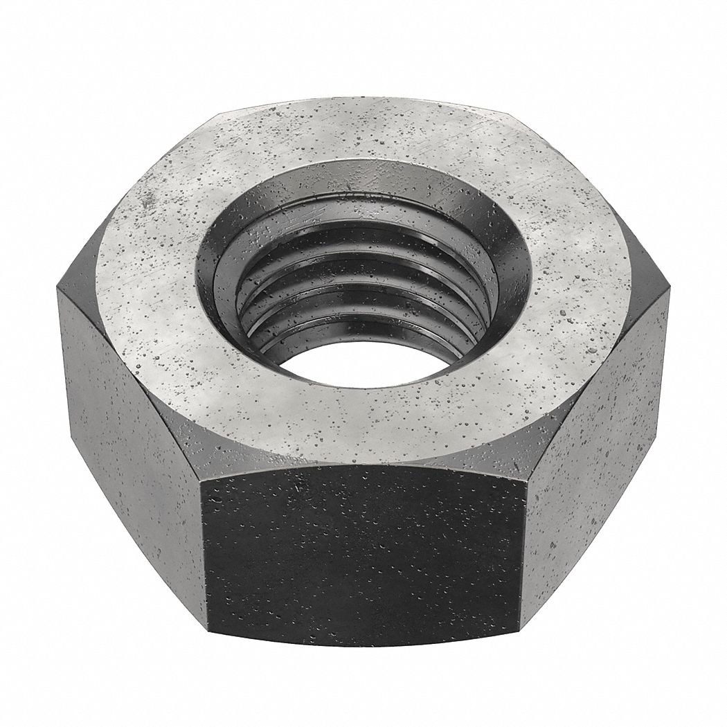 Hex Nut: Std Hex, 1/4"-28 Thread, 7/16 in Hex Wd, 7/32 in Hex Ht, Steel, Grade 8, Plain, Std, 100 PK