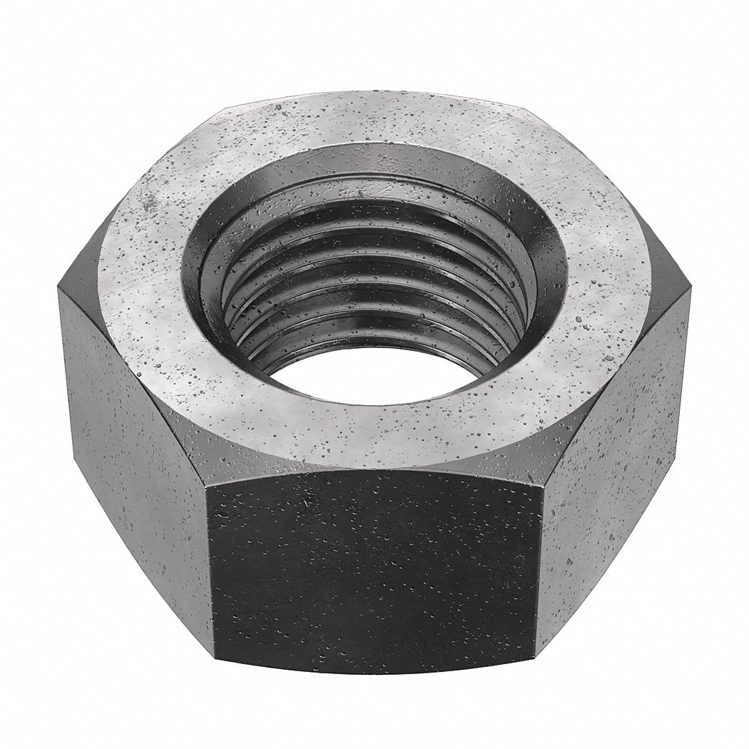 Hex Nut: Std Hex, 7/16"-20 Thread, 11/16 in Hex Wd, 3/8 in Hex Ht, Steel, Grade 8, Plain, Std, 50 PK