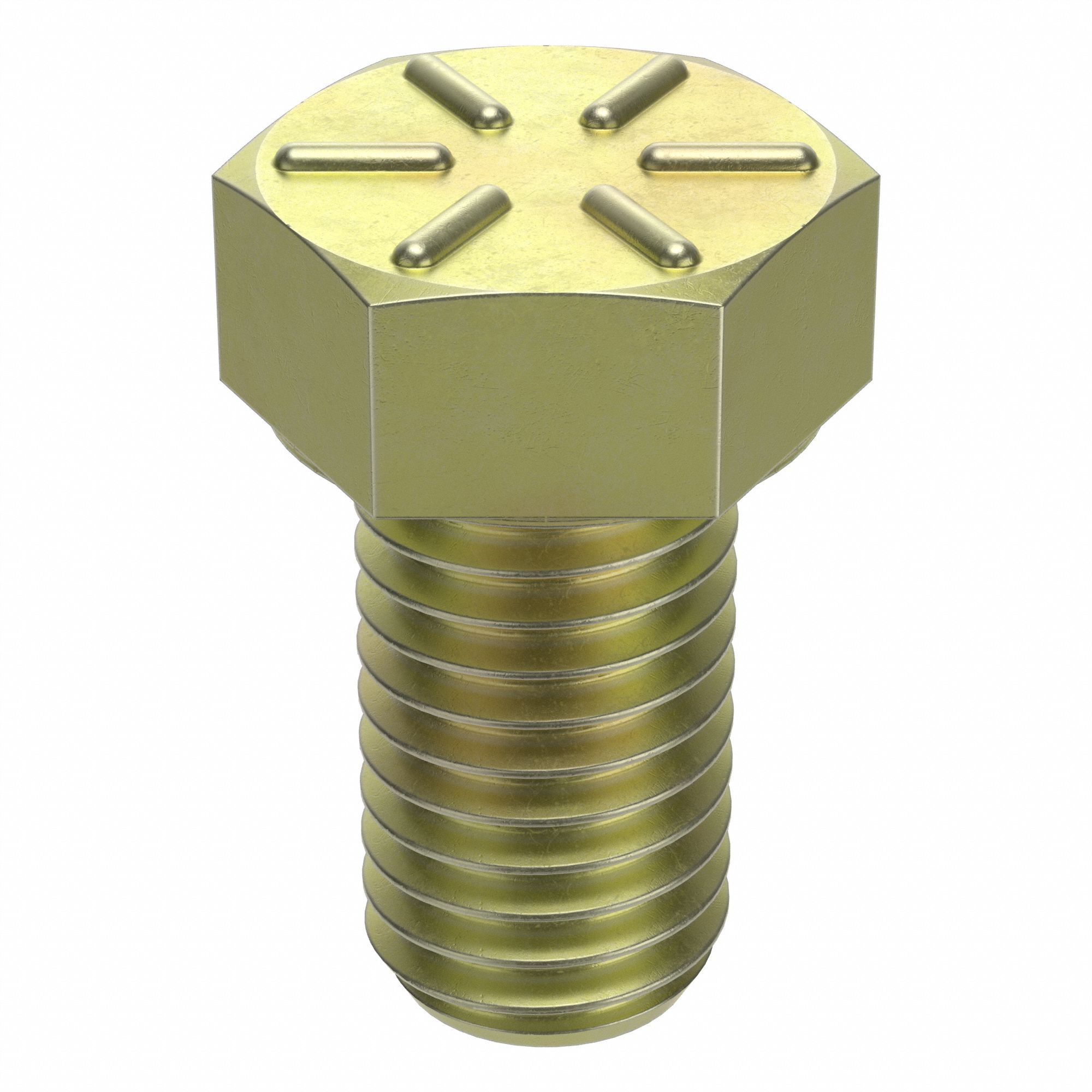 Lot Of 4 Grade 8 Hex Head Cap Screws - 7/16-14 X 1 3/4, Yellow Zinc Hardened Bolts