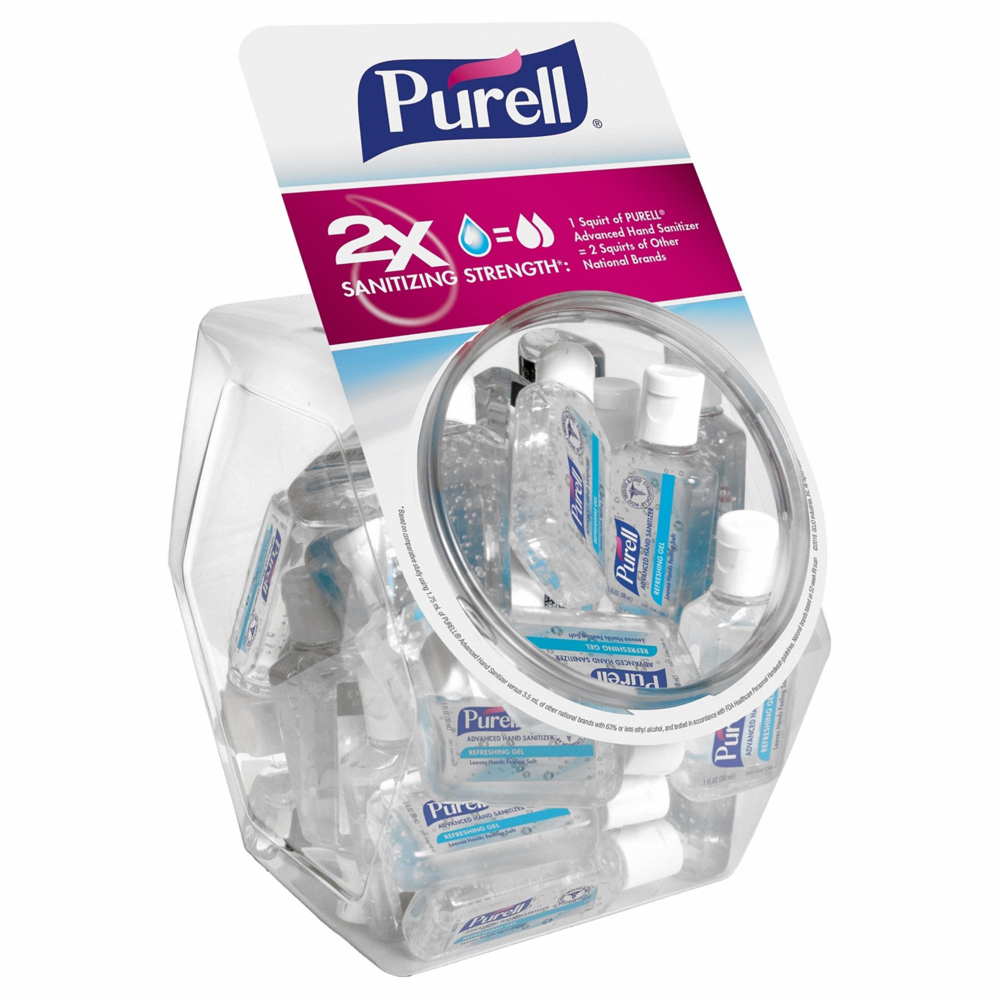 Hand Sanitizer: Gel, Squeeze Bottle, 1 oz, Fragrance Free, Alcohol, 36 PK