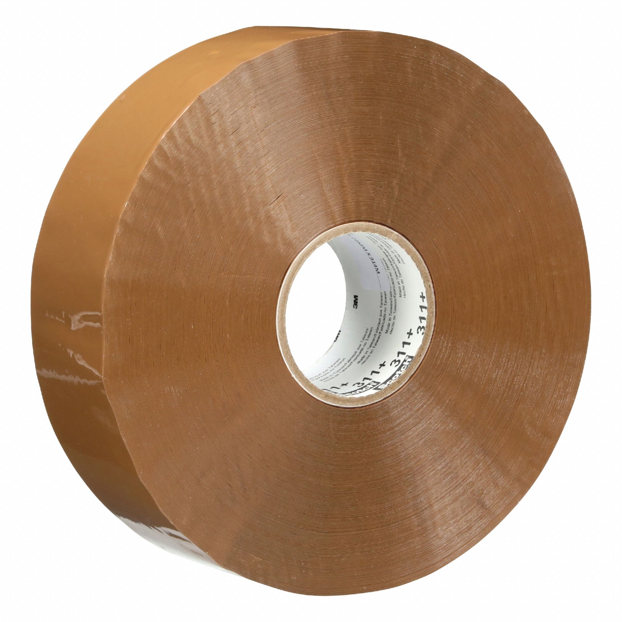 Acrylic Packing Tape: 2 mil Tape Thick, 3 in x 1000 yd, 3 in, Tan, 311+, Medium-Duty, 4 PK