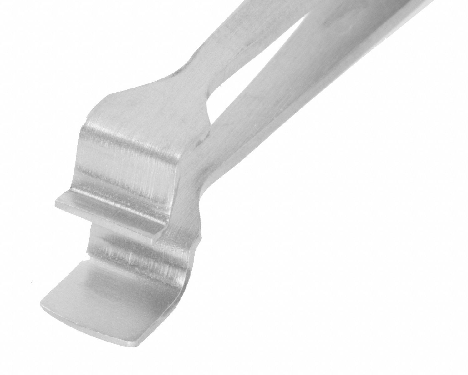 Tweezers: Stainless Steel, Flat, Straight Tip, 0.138 in Tip Thick