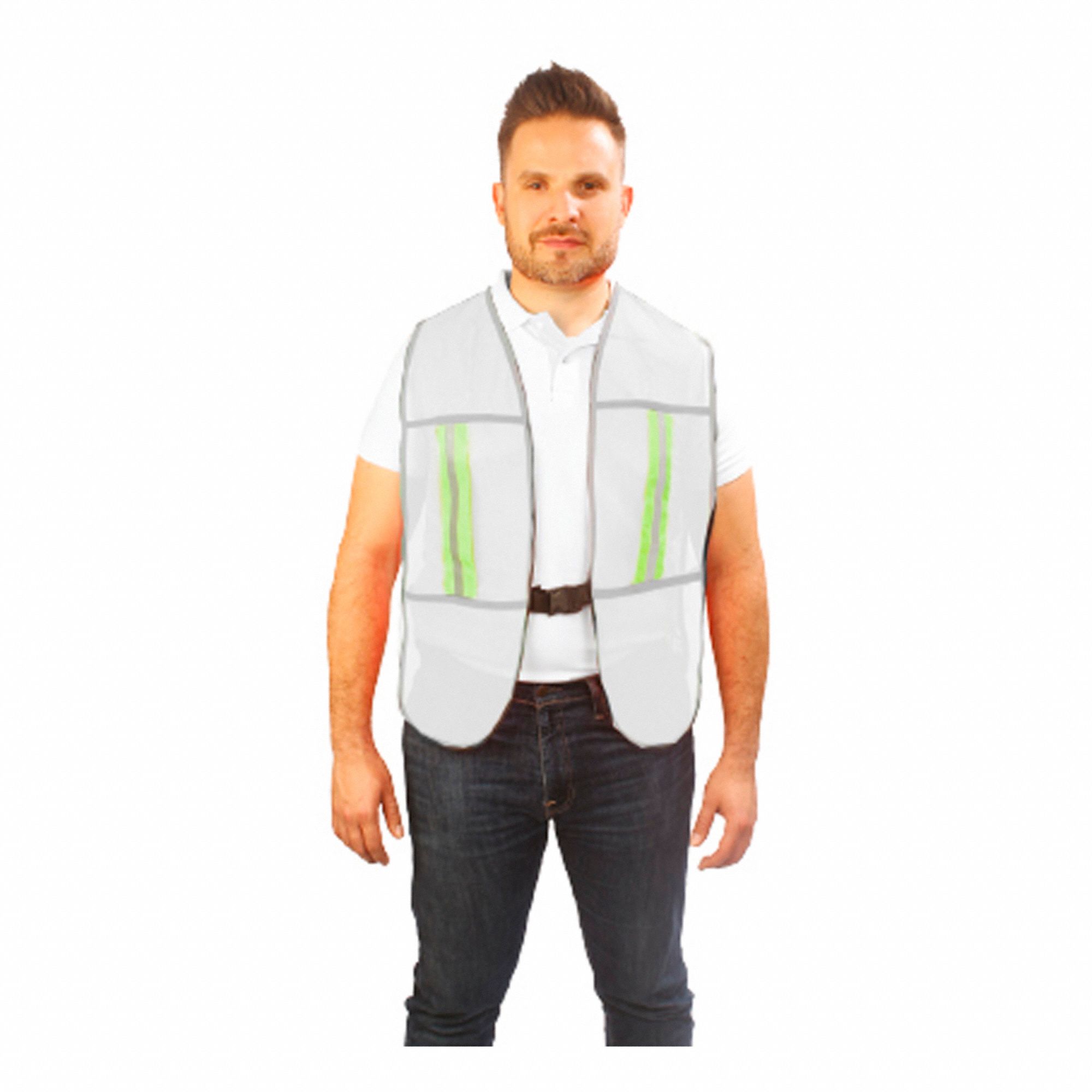 ALYGER Chaleco de Malla de Alta Visibilidad Blanco Talla M/G Unisex ...