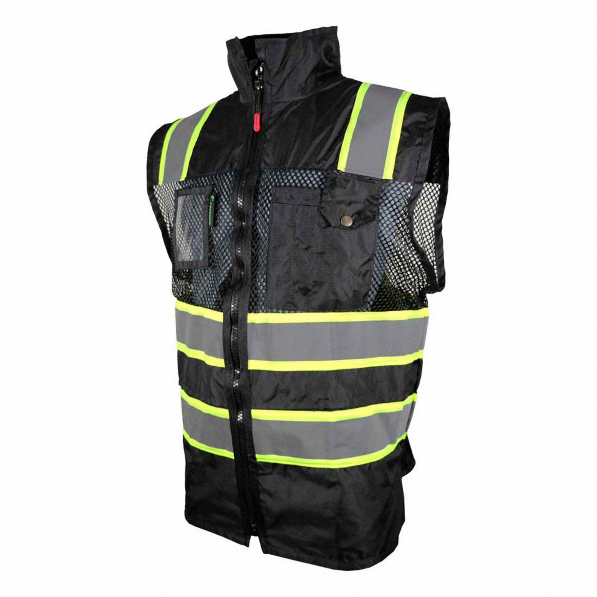 JYRSA Chaleco de Alta Visibilidad Negro Talla G Unisex Clase ANSI