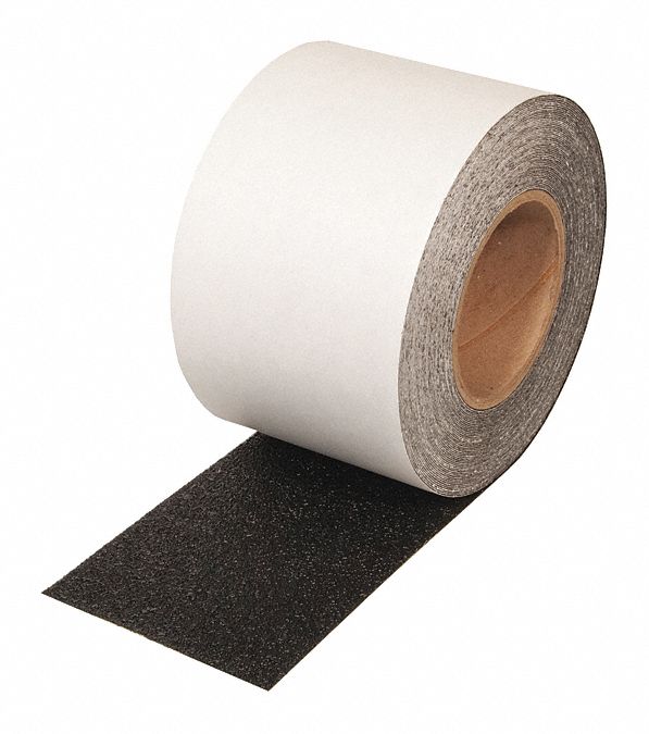 ANTI-SLIP TAPE, 55 OZ/IN, BLACK, 60 FT L/4 IN W/3 IN DIA, 30 MILS THICK, RUBBER/VINYL PVC/ACRYLIC