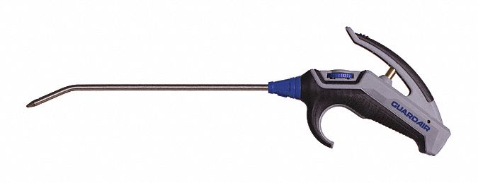 Air Gun: Thumb-Lever Grip, Polypropylene, 1/4 in Female NPT, 1 Nozzle(s), Star Tip, Angled