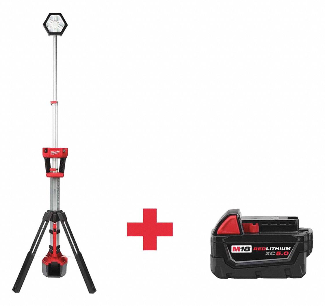 MILWAUKEE M18™ Cordless Job Site Light, 18.0 Voltage, LED, 2500 Lumens, Battery Included