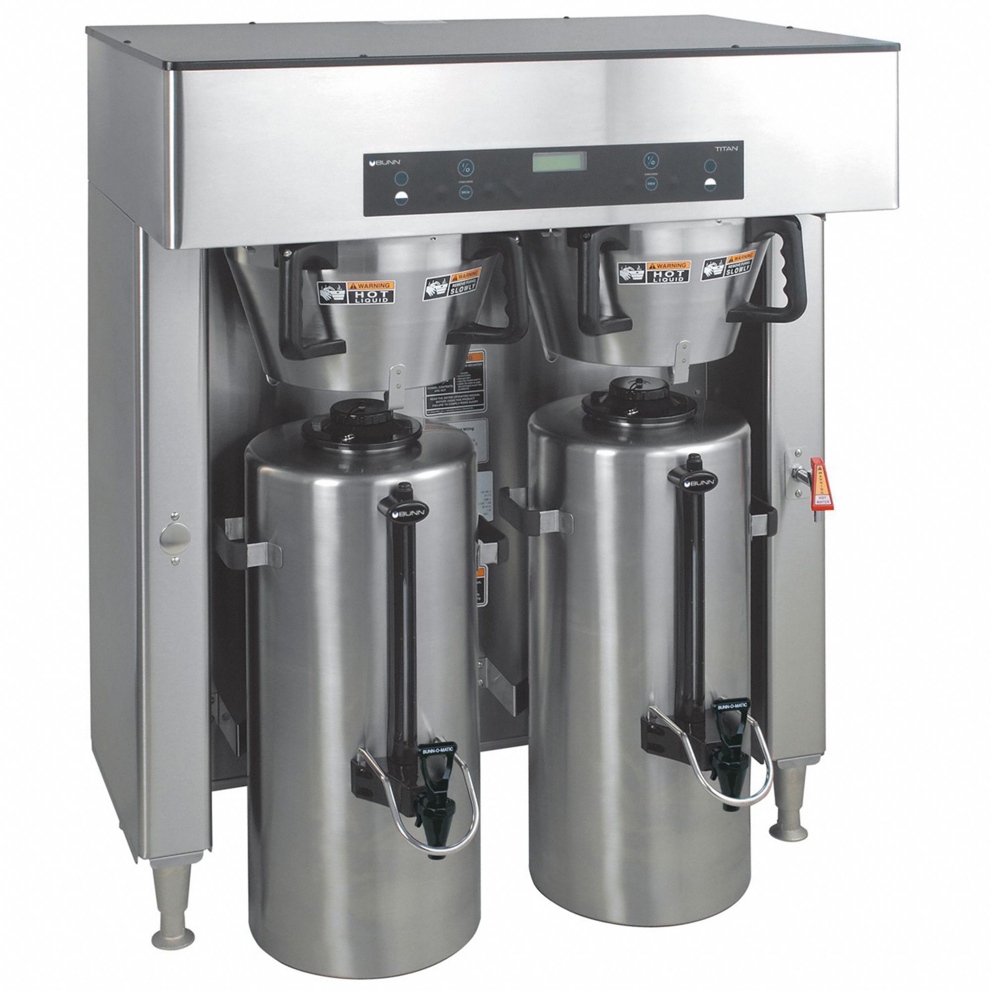 Coffee Brewer: 11.4 L Max Brewing Capacity, 34.3 gph Brewing Rate, 0 Warmers, Plumbing Required