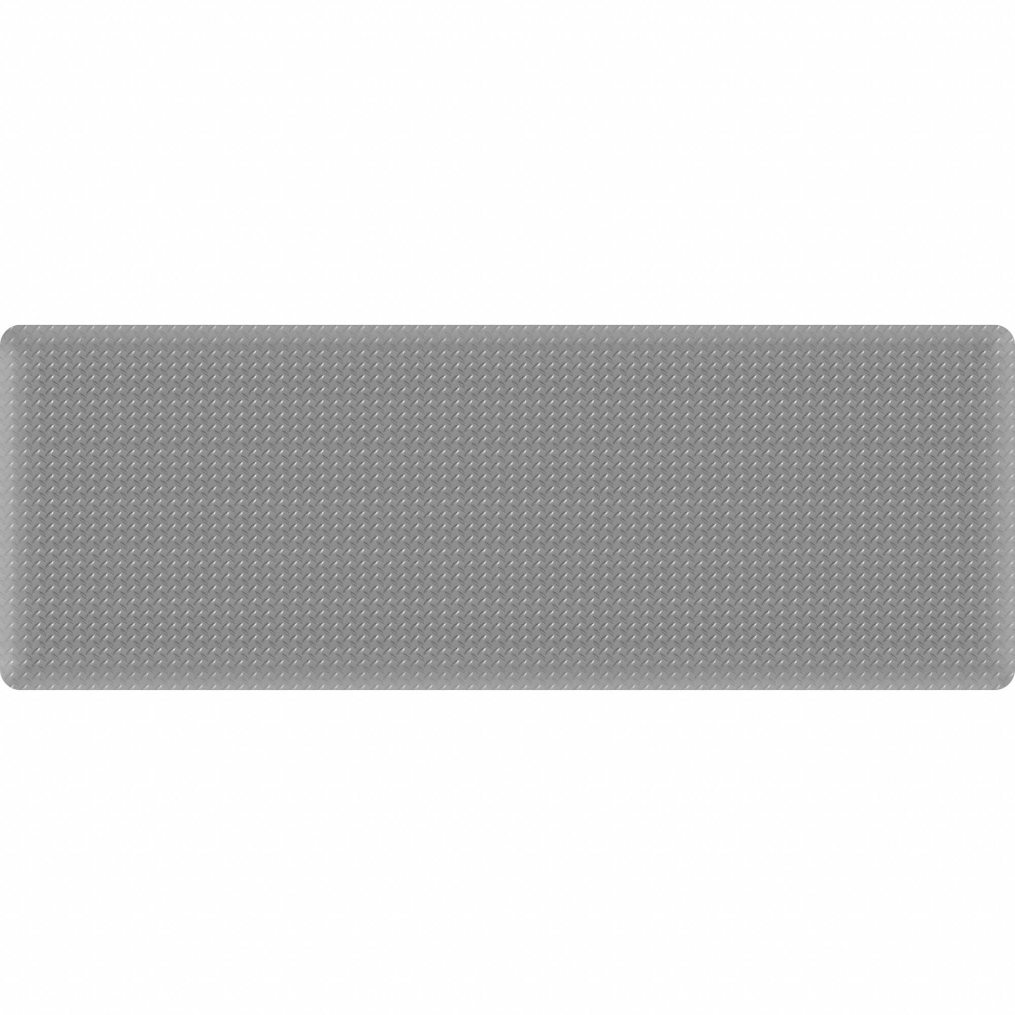 Diamond Star Mat: Diamond Plate, 10 ft x 3 ft, 11/16 in Thick, Gray, Vinyl, Beveled Edge