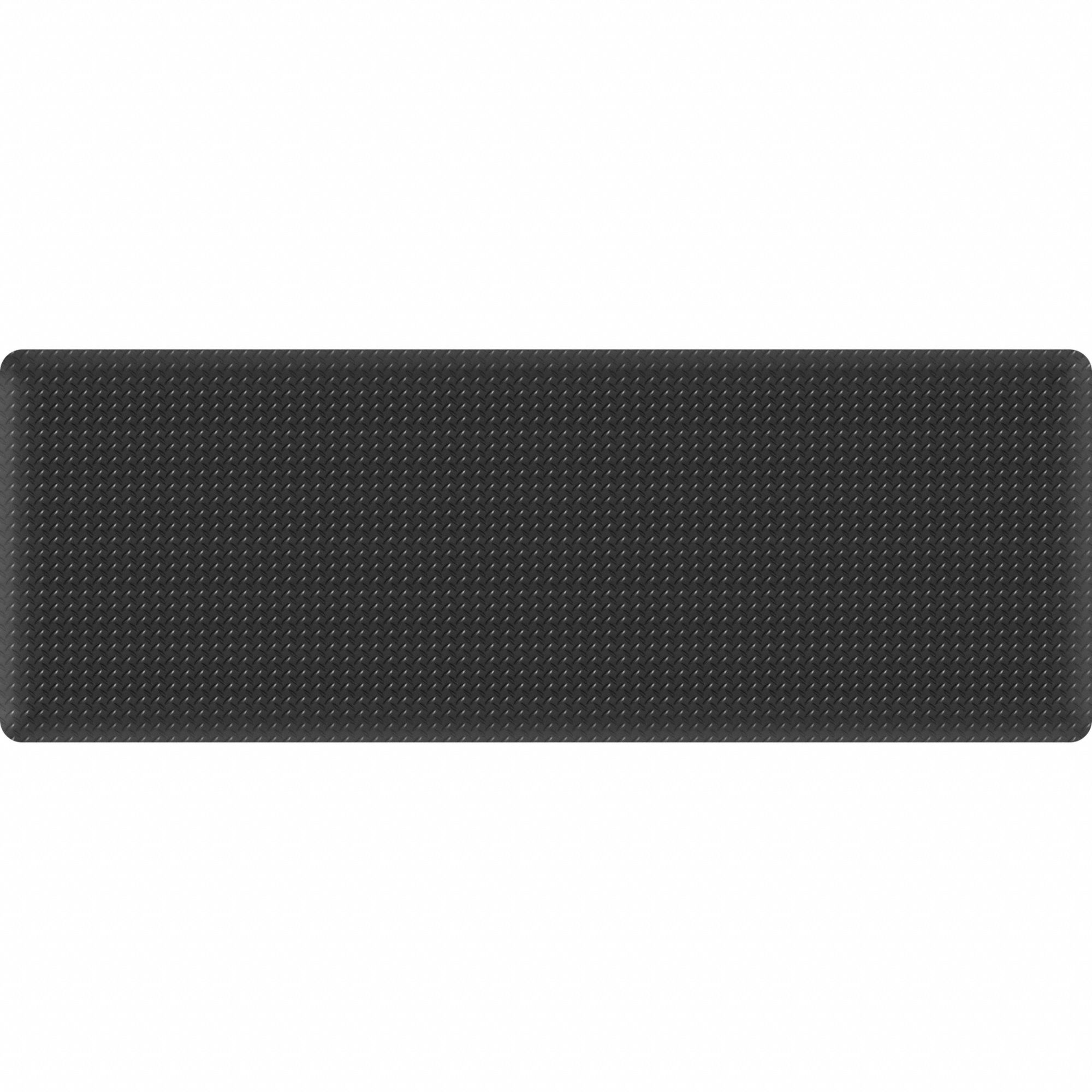 Diamond Star Mat: Diamond Plate, 10 ft x 3 ft, 11/16 in Thick, Black, Vinyl, Beveled Edge