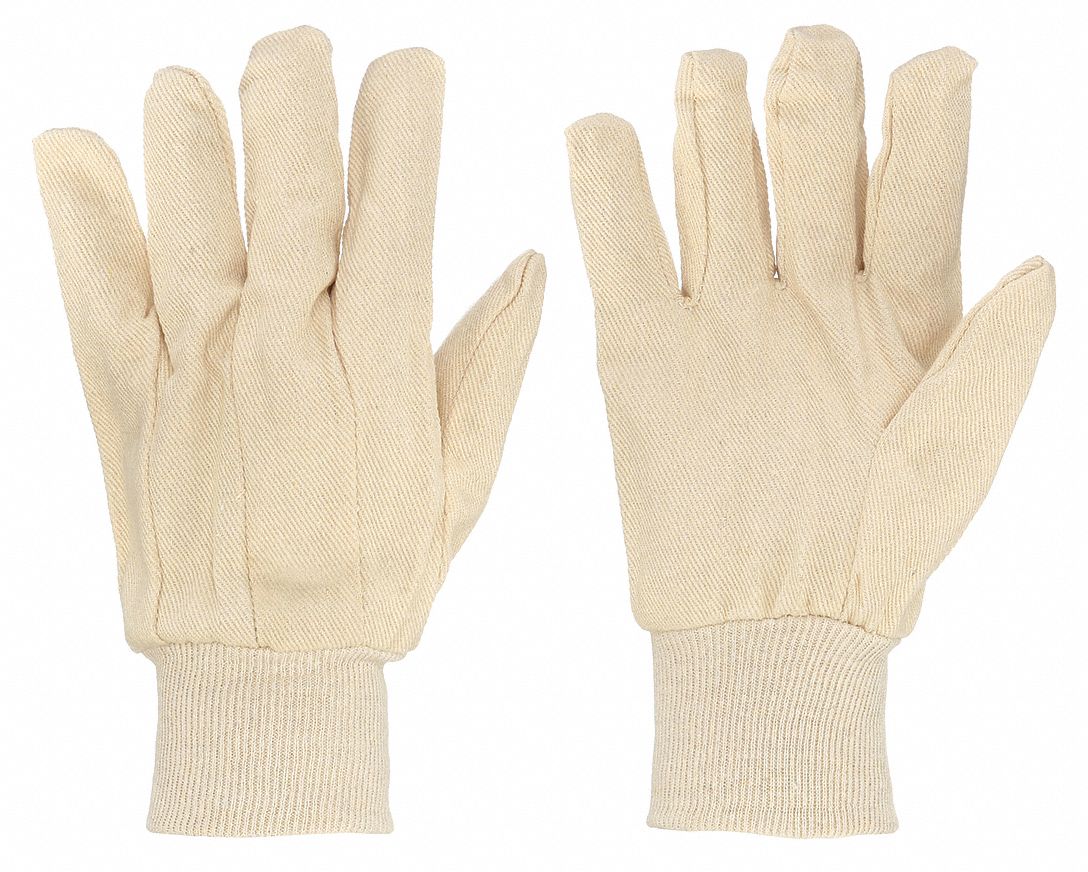 Gloves, Cotton, Knit Wrist, L, PK12