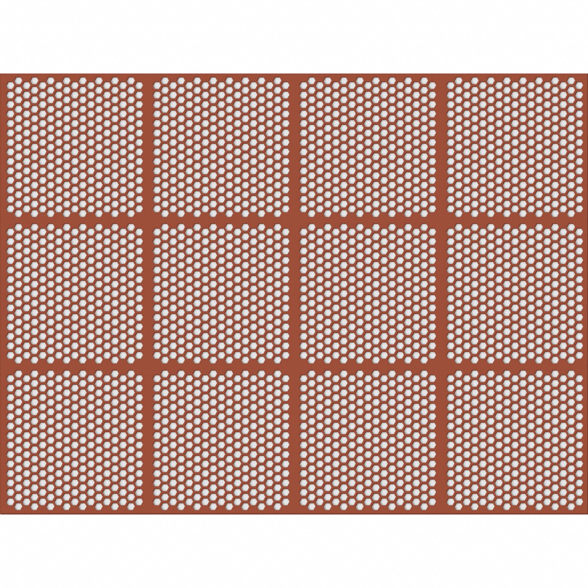 Drainage Mat: 4 ft x 3 ft, 1/2 in Thick, Honeycomb, Red, Straight Edge