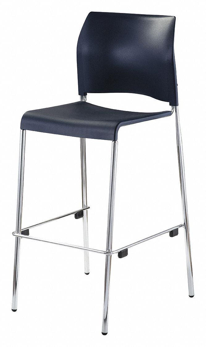 Bar Stool: Black, Armless Arm, 21 1/2 in Overall Wd, 22 5/8 in Overall Dp