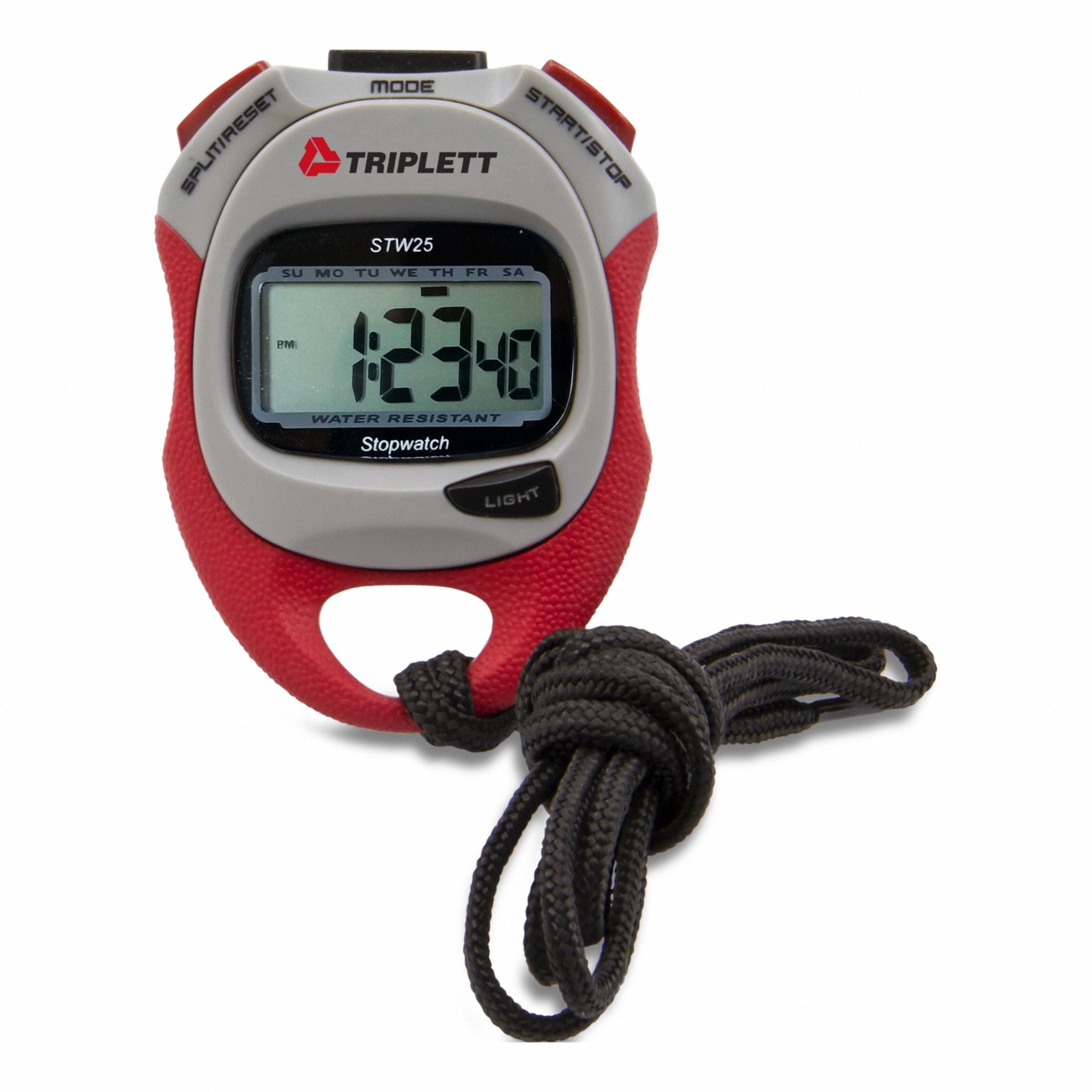 Digital Stopwatch: +/-2 Seconds Per Day, Count Up, LCD, 23 hr 59 min 59.99 sec, Audible