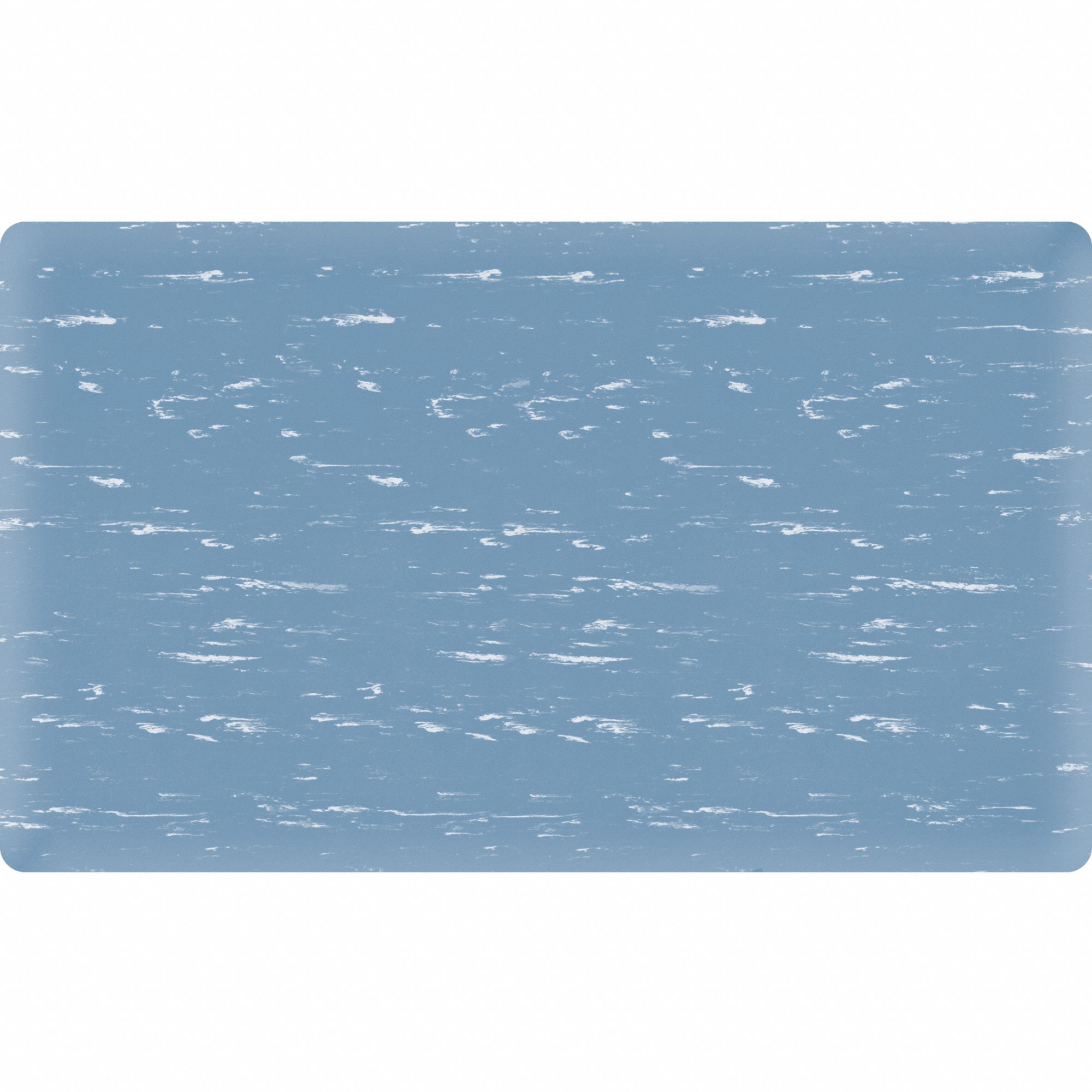 K-Marble Foot Mat: Marble, 3 ft x 2 ft, 7/8 in Thick, Blue, Vinyl, Beveled Edge