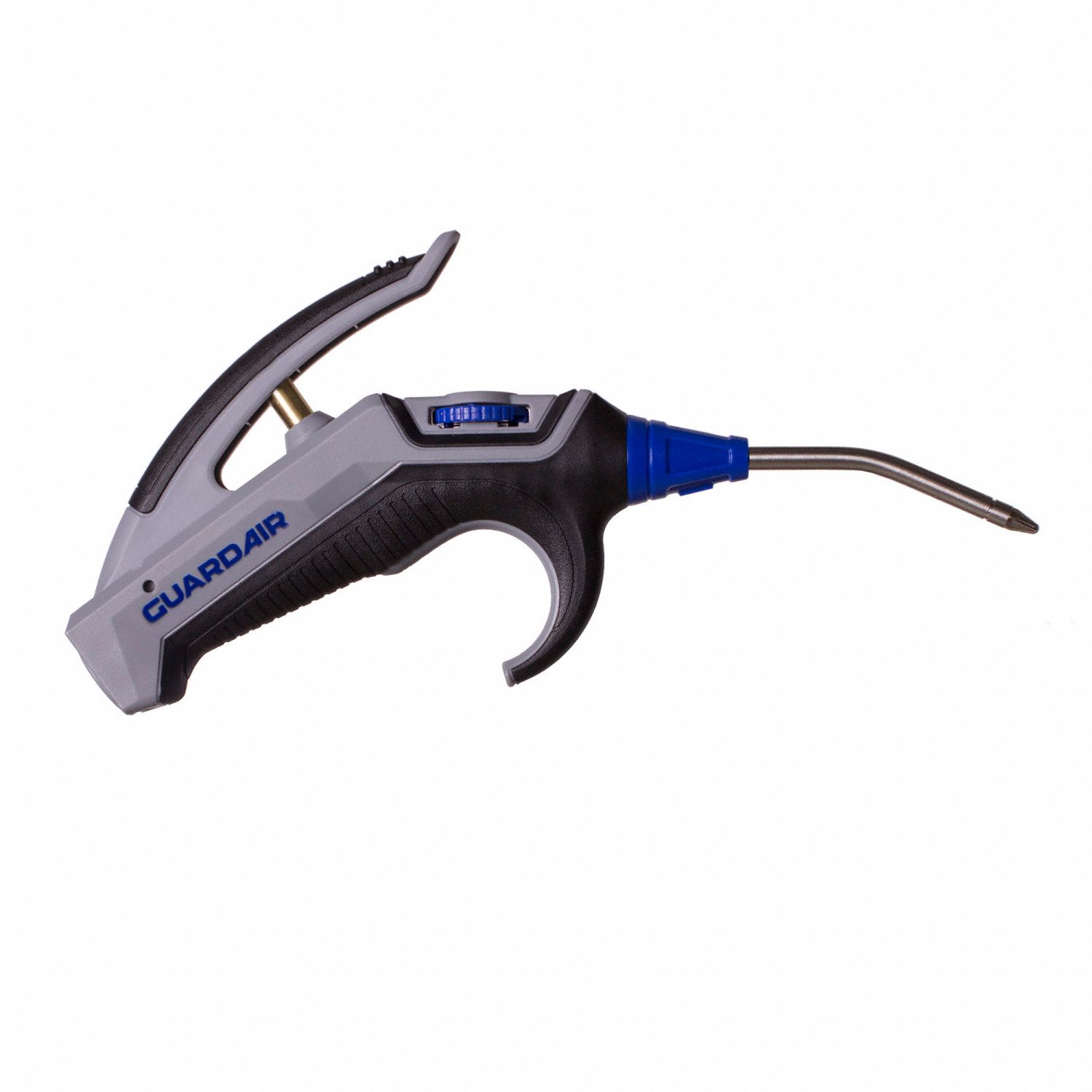 Air Gun: Thumb-Lever Grip, Polypropylene, 1/4 in Female NPT, 1 Nozzle(s), Palm Jet, Angled