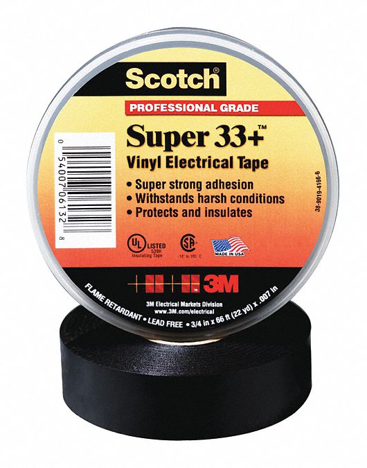SUPER 33+ VINYL ELECRICAL TAPE, 1-1/2INX36YARD, SUPER STRONG