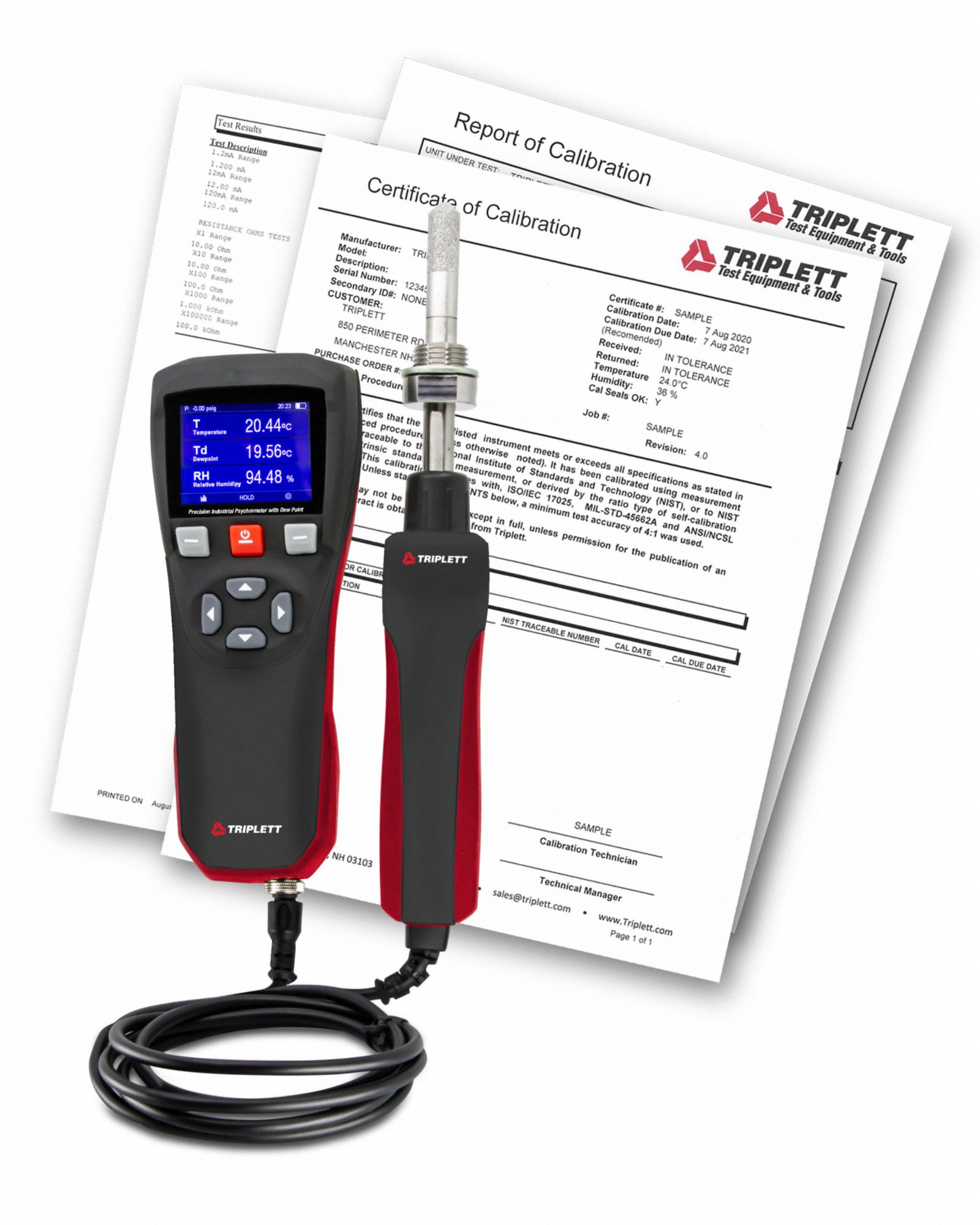 TRIPLETT, Cabled, Included, Relative Humidity and Temperature Meter ...