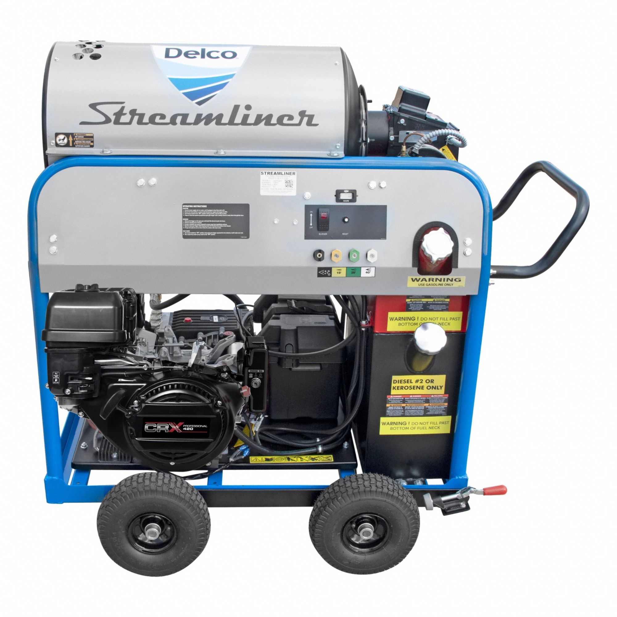 Gas-Powered Pressure Washer: Heavy Duty, Stationary, 4, 000 psi, 4 gpm, 28 hp Horsepower