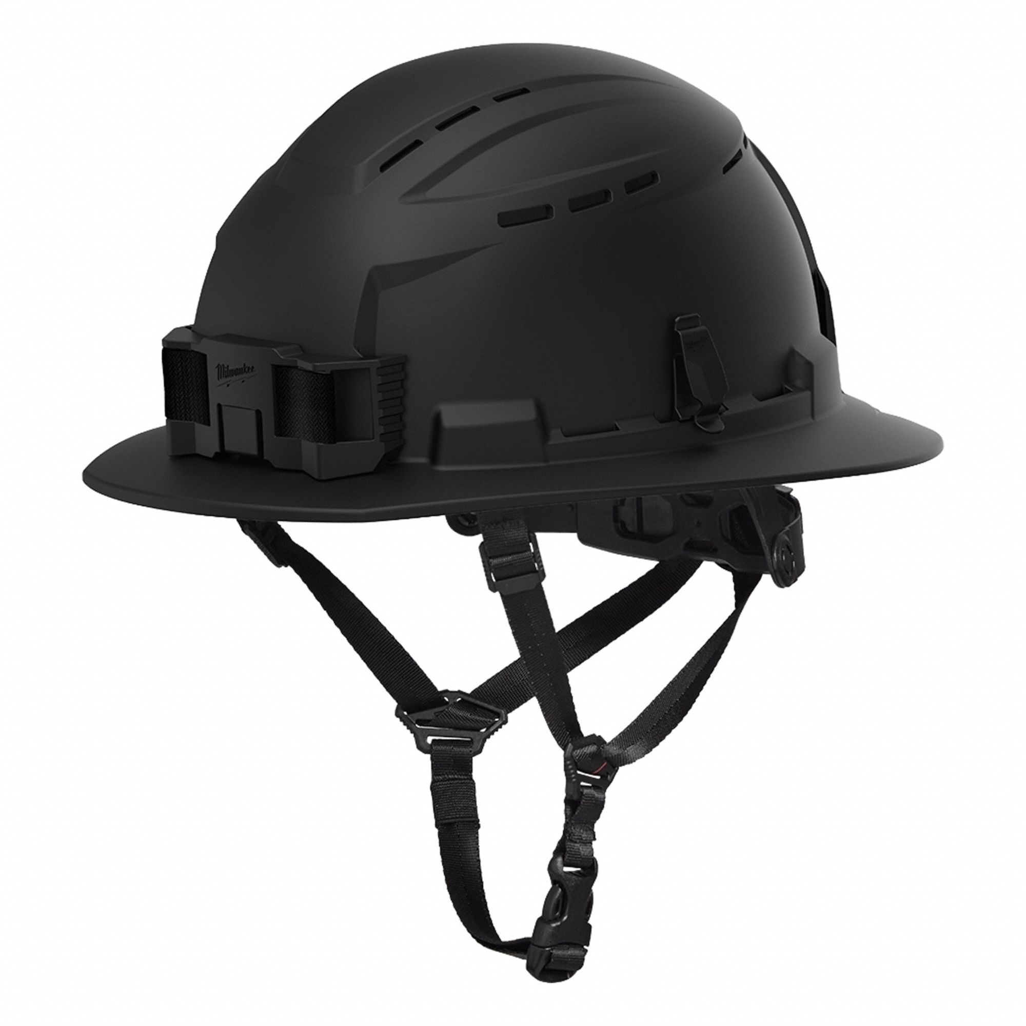 Hard Hat: Black, No Graphics, Swing Ratchet (6-Point), Ratchet, Polyethylene, Side-Slots